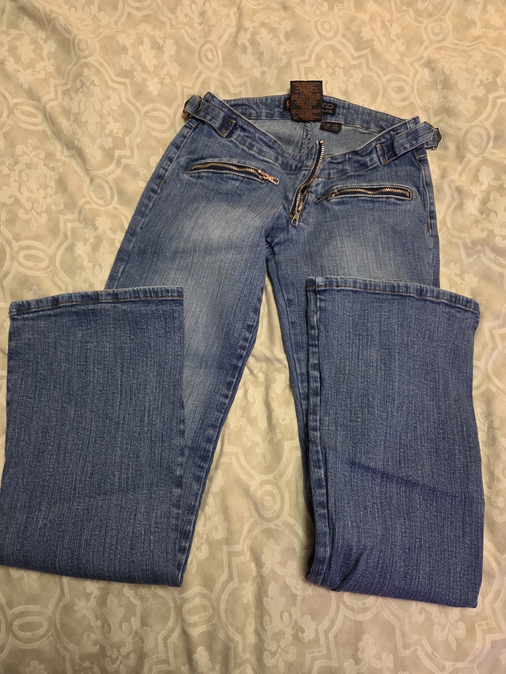 Parasuco Women’s Blue Boot Cut Jeans with Front Zippers